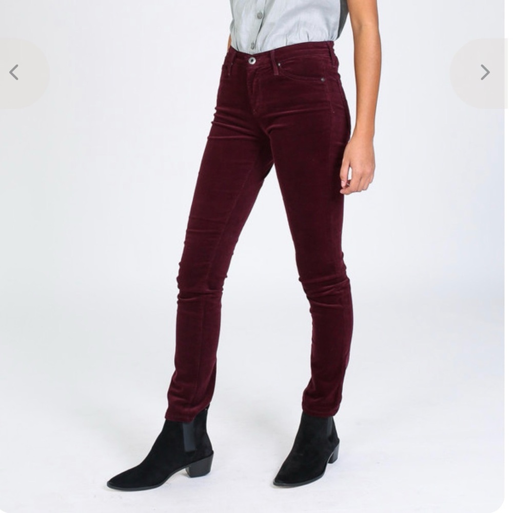 Ag Adriano Goldschmied Wine-Colored Skinny Corduroy Pants ~ 29r